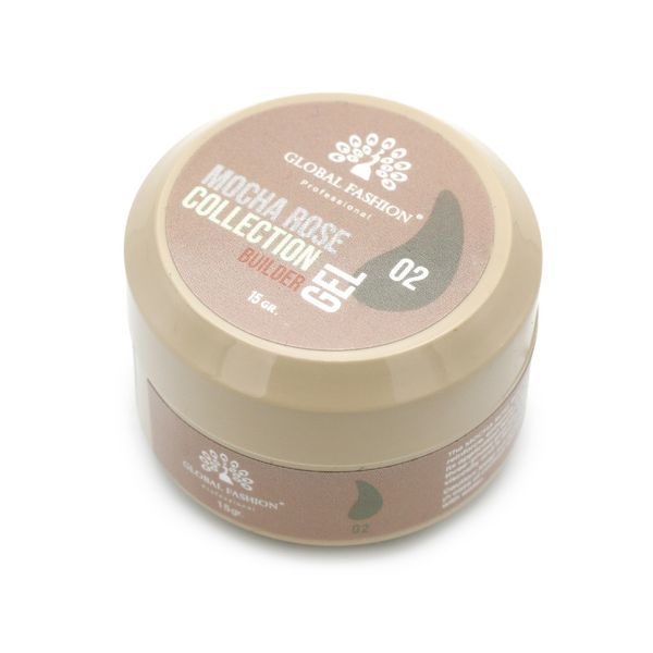 Гель для моделювання нігтів Global Fashion Mocha Rose Builder Gel #02, 15 г 26064 фото