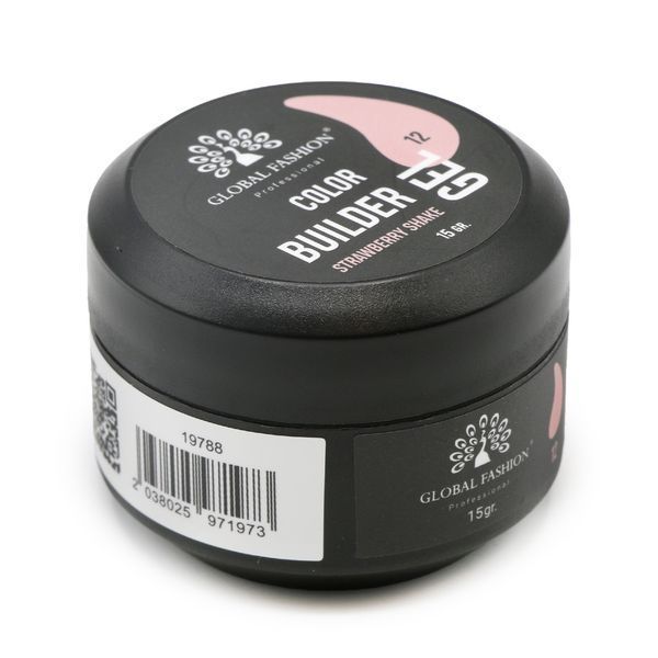 Гель для моделирования ногтей Global Fashion Color Builder Gel #12 Strawberry shake, 15 г 19788 фото