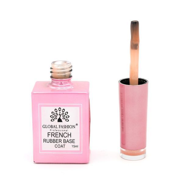 Каучукова база для гель-лаку френч Global Fashion Rubber Base Coat French, 15 мл 02 8096 фото