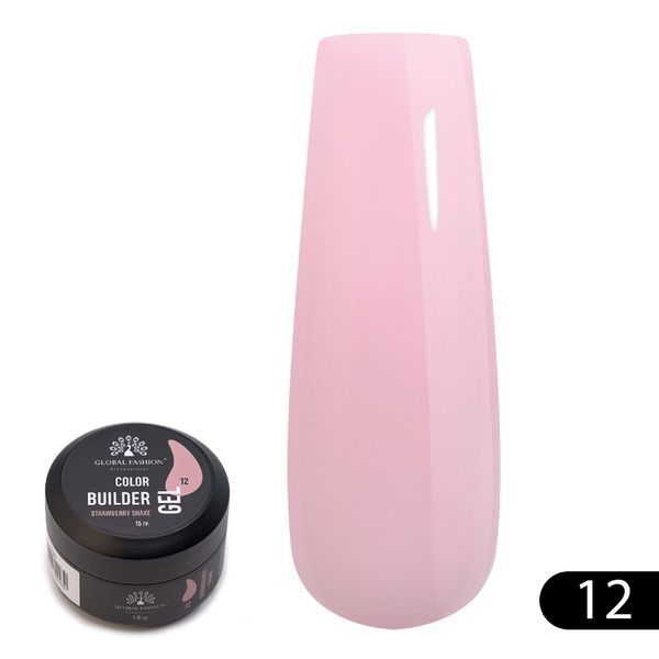 Гель для моделирования ногтей Global Fashion Color Builder Gel #12 Strawberry shake, 15 г 19788 фото