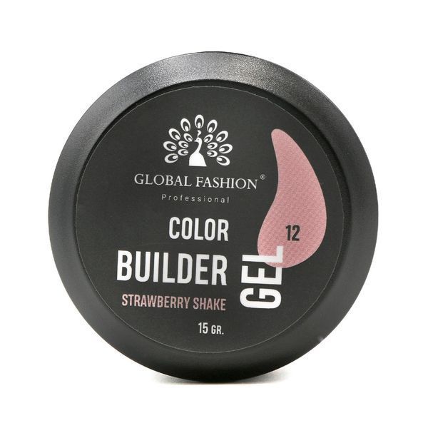 Гель для моделирования ногтей Global Fashion Color Builder Gel #12 Strawberry shake, 15 г 19788 фото