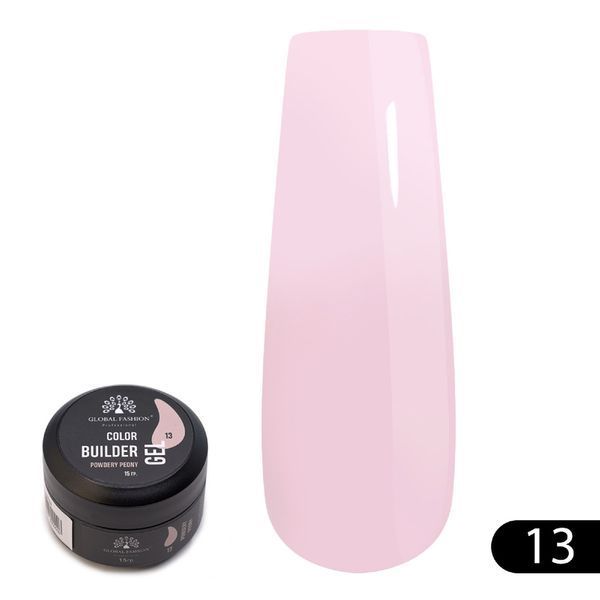 Гель для моделирования ногтей Global Fashion Color Builder Gel #13 Powdery peony, 15 г 19789 фото
