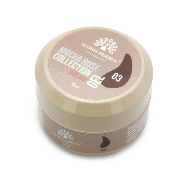 Гель для моделювання нігтів Global Fashion Mocha Rose Builder Gel #03, 15 г 26065 фото