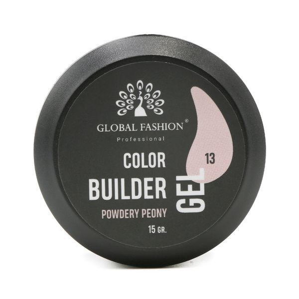 Гель для моделирования ногтей Global Fashion Color Builder Gel #13 Powdery peony, 15 г 19789 фото