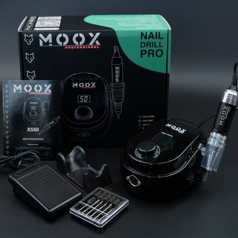 Фрезер для манікюру та педикюру MOOX X550 50000 об/хв, 70W, Чорний Moox-550-BLK фото