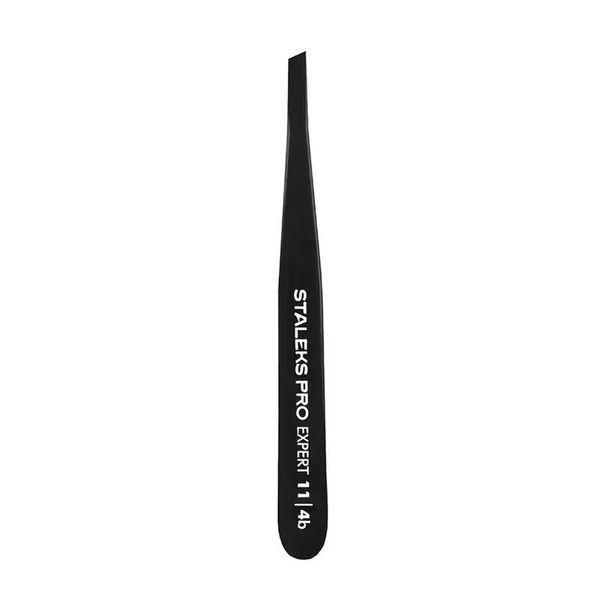Пінцет для брів STALEKS PRO EXPERT 11 TYPE 4 BLACK TE-11/4B TE-11/4B фото