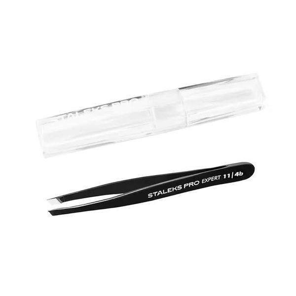 Пінцет для брів STALEKS PRO EXPERT 11 TYPE 4 BLACK TE-11/4B TE-11/4B фото