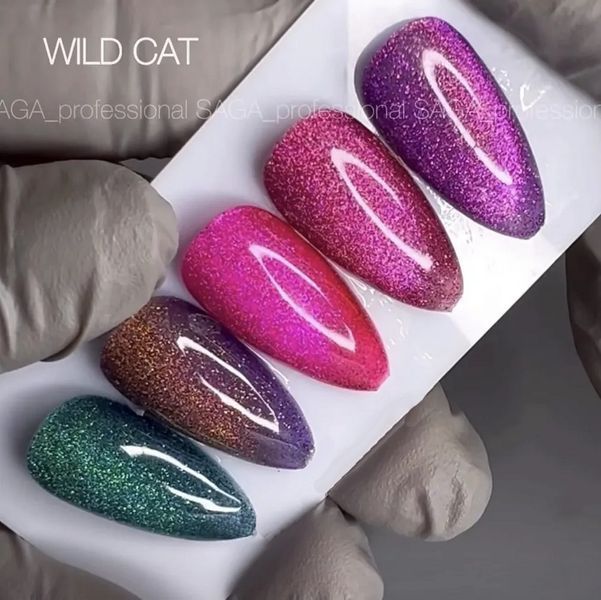 Гель-лак &laquo;котяче око&raquo; SAGA Professional Wild Cat gel polish #5, 9 мл SG-GWLD-05 фото