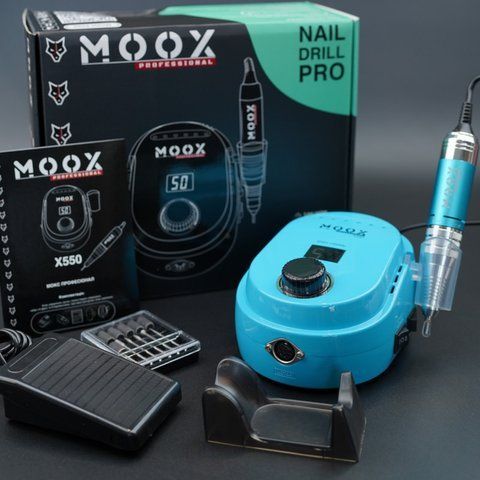 Фрезер для манікюру та педикюру MOOX X550 50000 об/хв, 70W, Light Blue Moox-550-LB фото