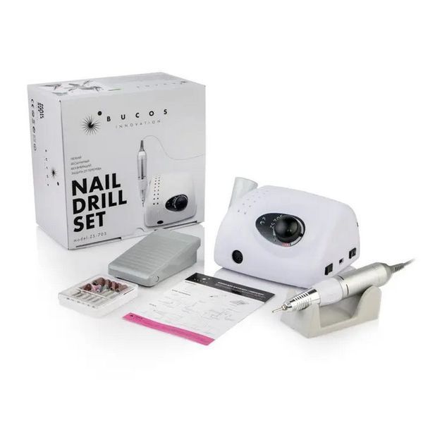 Фрезер для манікюру Bucos Nail Drill ZS-705 WHITE 65 Ват 35 000 об (+6 фрез в подарунок) S-705-65-35-W фото