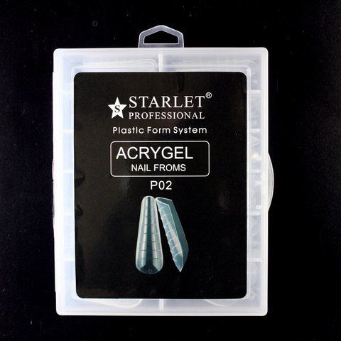 Верхние формы для наращивания ногтей Starlet Professional Acrygel P02, с разметкой, 120 шт. ST-VF-P02 фото