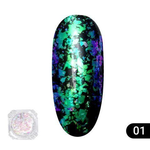 Втирка для ногтей Global Fashion, Transparent est chameleon 01 1 фото