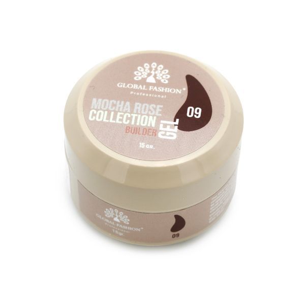 Гель для моделювання нігтів Global Fashion Mocha Rose Builder Gel #09, 15 г 26071 фото