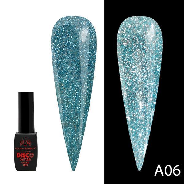 Гель лак Disco Gel Polish, Global Fashion, светоотражающий, 8 мл A06 12216 фото