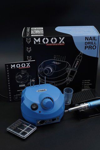 Фрезер для манікюру та педикюру MOOX X500 45 000 об/хв 65 W, Sky Blue Moox-500-SB фото