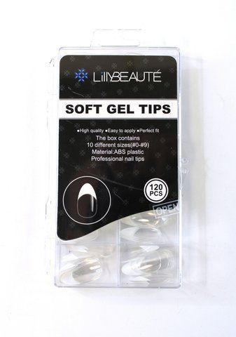 Гелеві тіпси Lilly Beaute з ефектом &laquo;френч&raquo;, мигдаль, 120 шт LB-TIPS-03 фото