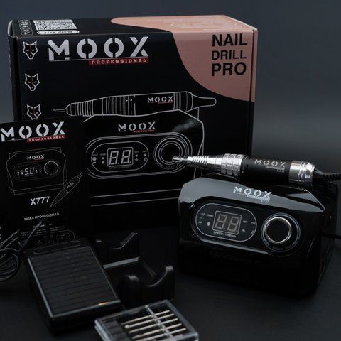 Фрезер для манікюру та педикюру MOOX X777 50000 об/хв, 70W, Black Moox-777-BLK фото