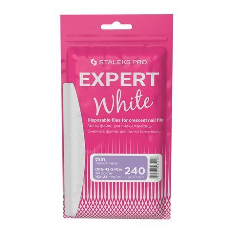 Набір змінних білих файлів для пилки півмісяць 240 грит STALEKS PRO EXPERT 42 50 шт DFE-42-240w DFE-42-240w фото
