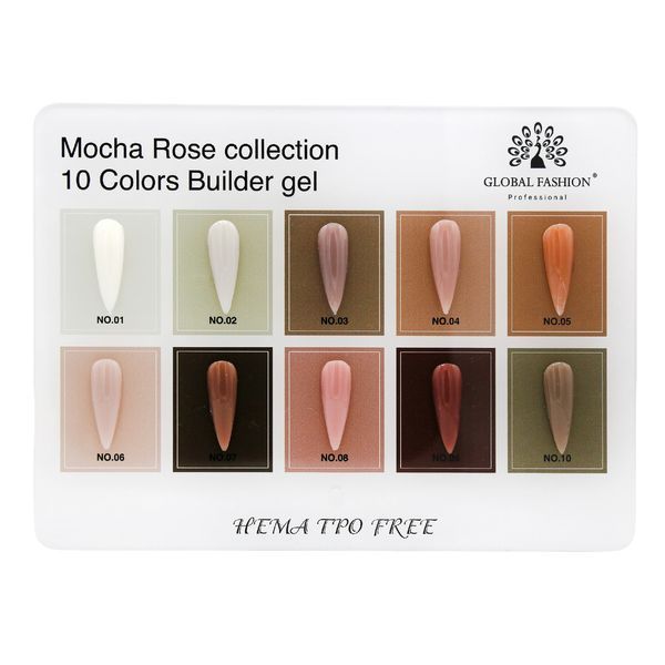 Гель для моделювання нігтів Global Fashion Mocha Rose Builder Gel #10, 15 г 26072 фото