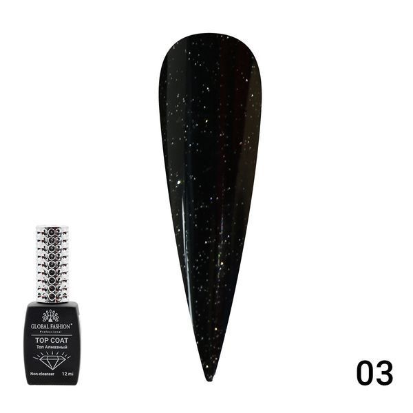 Топ с глиттером Global Fashion Galaxy Top Coat 03, 12 мл 11151 фото