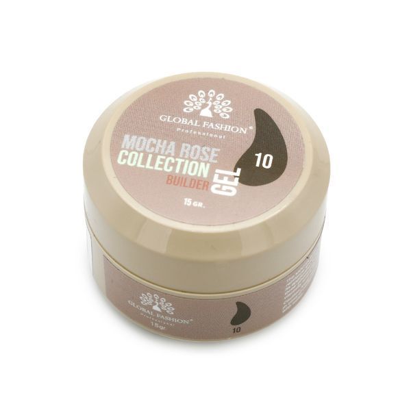 Гель для моделювання нігтів Global Fashion Mocha Rose Builder Gel #10, 15 г 26072 фото