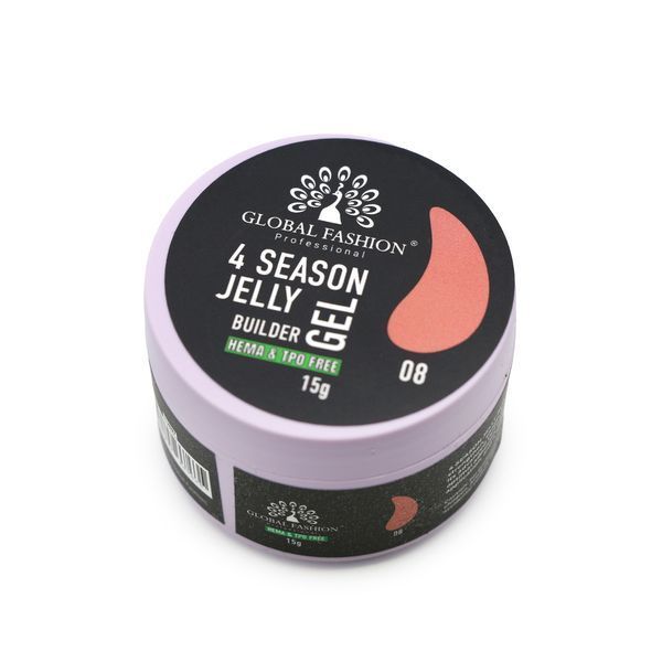 Гель для моделирования ногтей Global Fashion 4 Season Jelly Builder Gel #08, 15 г 26080 фото
