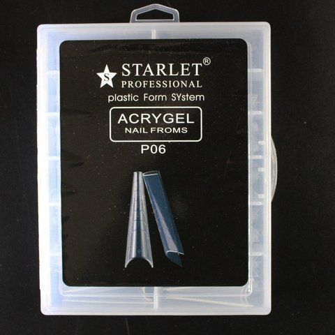 Верхние формы для наращивания ногтей Starlet Professional Acrygel P06, стилет, с разметкой, 120 шт. ST-VF-P06 фото