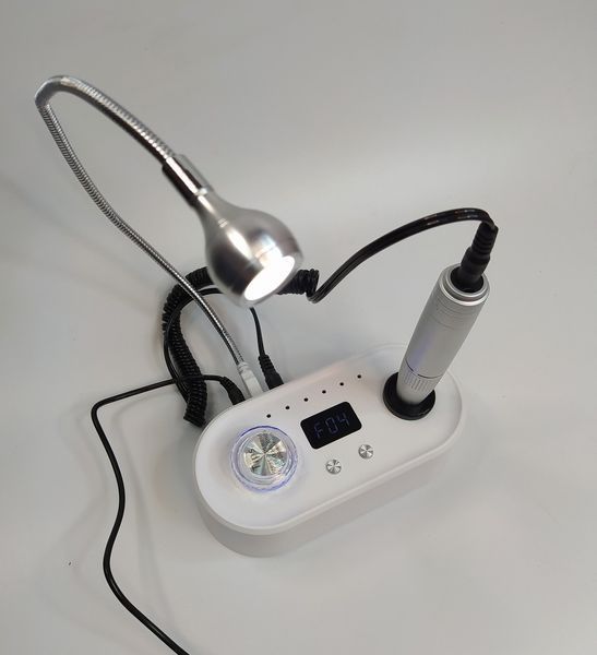 Фрезер для манікюру та педикюру Nail Drill UV-701 з підсвічуванням 35 Вт 40&nbsp;000 об/хв Білий UV-701W фото