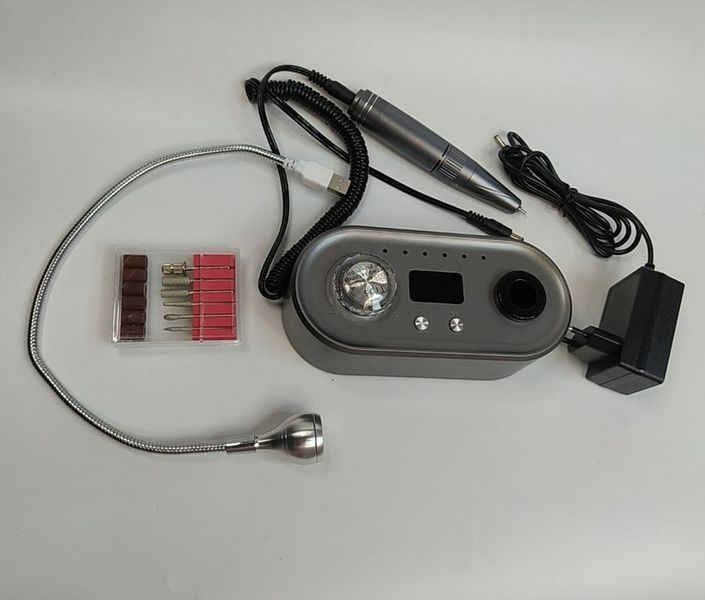 Фрезер для маникюра и педикюра Nail Drill UV-701 с подсветкой, 35 Вт, 40&nbsp;000 об/мин, Серый UV-701G фото