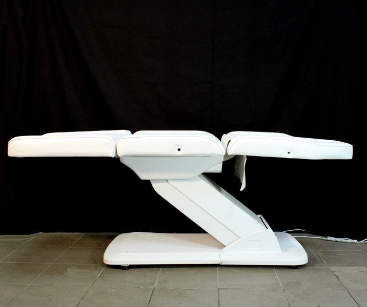 Крісло-кушетка косметологічне Gloris 28536-9 трисекційне з електроприводом, Біле GLO-EL01-W фото