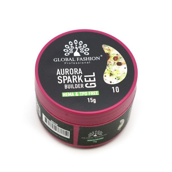 Гель для моделювання Global Fashion Aurora Spark Builder Gel, #10, 15 г 26836 фото