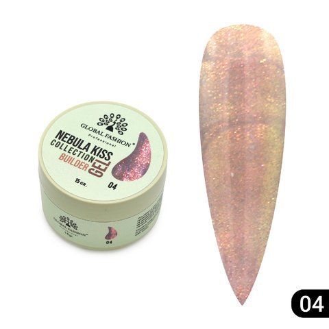Гель для моделирования ногтей Global Fashion Nebula Kiss Builder Gel #04, 15 г 26216 фото