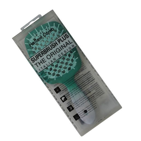 Расческа HollowComb SUPERBRUSH PLUS, Зеленый с белым HC-GR-WHT фото