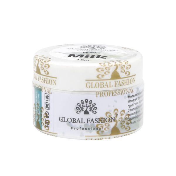 Гель для нарощування нігтів Global Fashion Milk, 15 г GF-MILK-01 фото