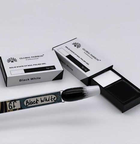 Твердий гель-лак Global Fashion Solid State CP Nail Polish Gel Black/White GF-CP-BW фото