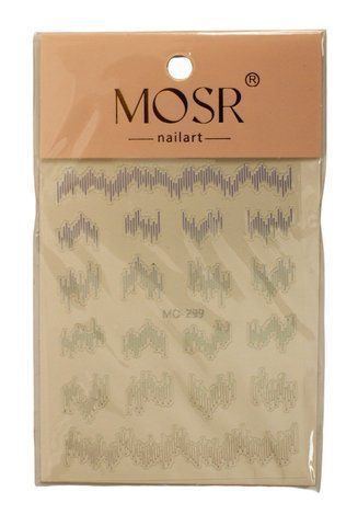 Слайдери на плівковій липкій основі MOSR nailart MO-299, Сріблястий MO-299S фото