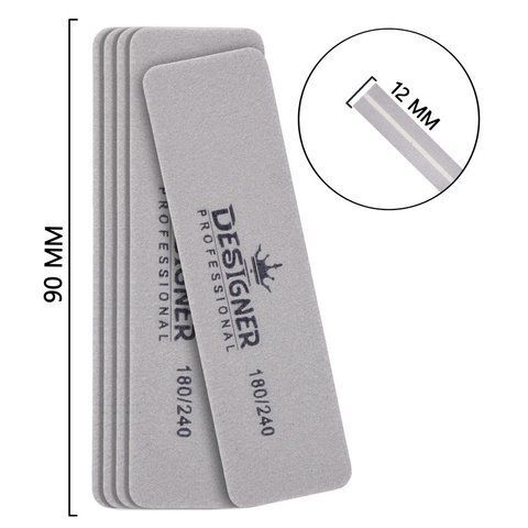 Баф прямокутний Designer Professional, 9 см, 180/240, сірий DP-B9-180/240G фото