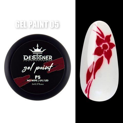 Гель-краска для дизайна Designer Professional Gel Paint No Wipe 05, 5 мл DP-GP-05 фото