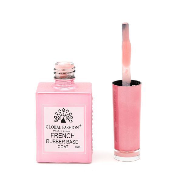 Каучукова база для гель-лаку френч Global Fashion Rubber Base Coat French, 15 мл 05 8099 фото