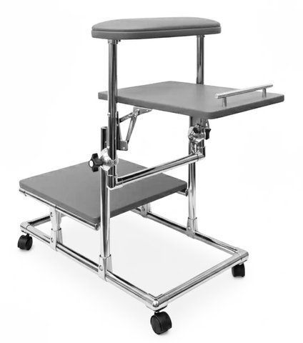 Подставка педикюрная Mr Helix тройная с подиумом на колесиках, Серая MH-PODO4-G фото