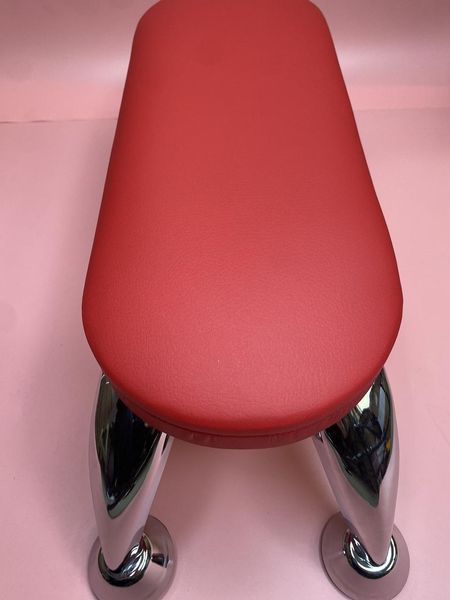 Підлокітник манікюрний Maxi на хромованих ніжках, КРАСНИЙ колір P-MAXI_CH-RED фото