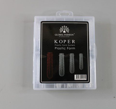 Верхні форми для нарощування KOPER, рифлені, арочний квадрат, прямі, (5645), 120 шт KOOPER-5645 фото