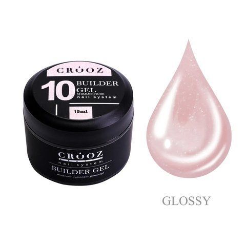 Гель для нарощування CROOZ Builder Gel #10 Shimmer Nude, 15 мл CR-25509 фото