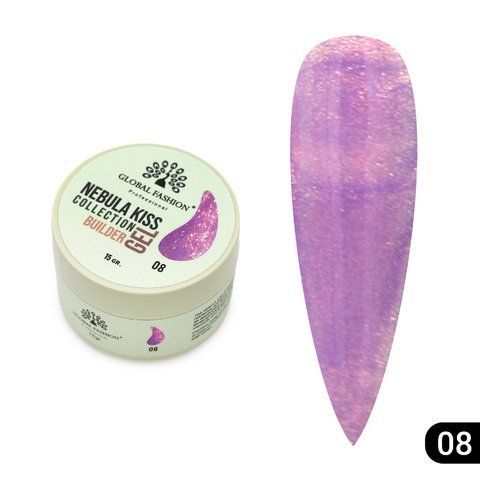 Гель для моделирования ногтей Global Fashion Nebula Kiss Builder Gel #08, 15 г 26220 фото