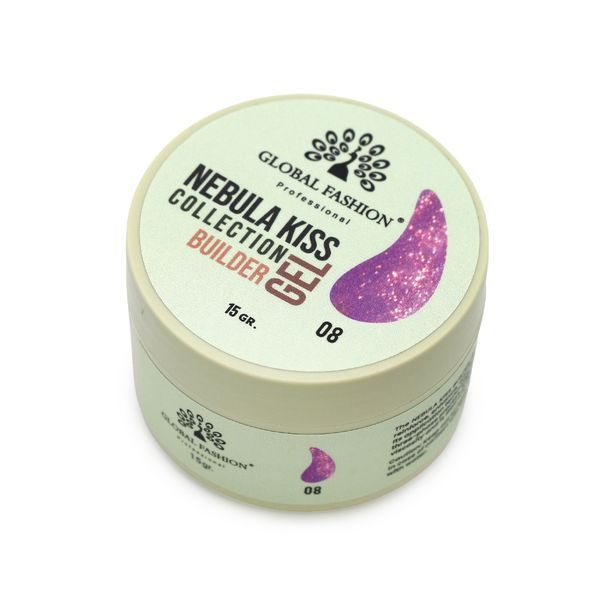 Гель для моделирования ногтей Global Fashion Nebula Kiss Builder Gel #08, 15 г 26220 фото