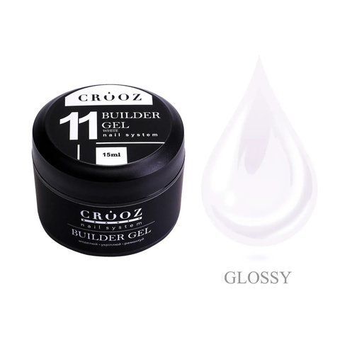 Гель для нарощування Crooz Builder Gel №11 White, 15 мл CR-28730 фото