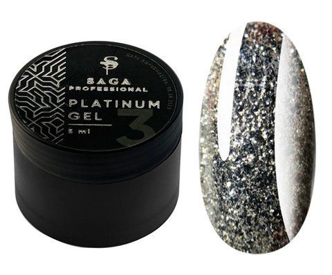 Гель-краска для дизайна SAGA Professional Platinum gel #3, 5 мл SG-PLATG-03 фото