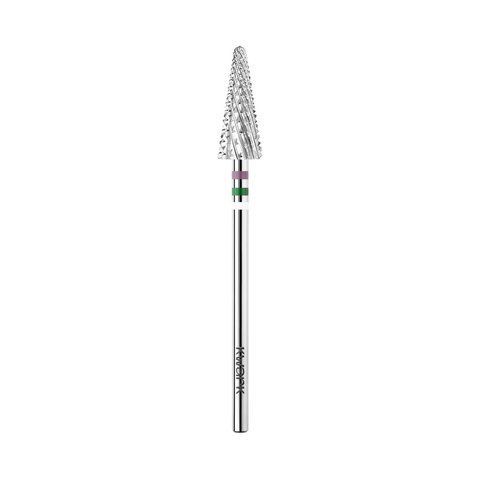 Фреза карбід-вольфрамова KWARK Shark Blade EGLV-6015-L для лівші, конус, хрестово-спиральна, зелено-фіолетова EGLV-6015-L фото