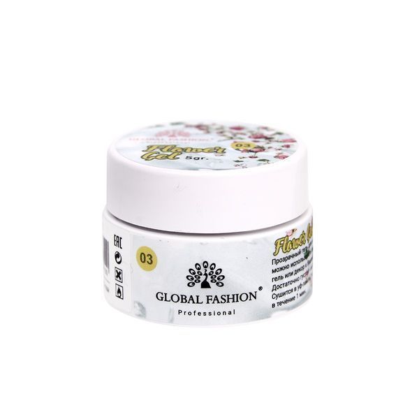 Гель-краска с сухоцветами Global Fashion Flower Gel 03, 5 г 14246 фото