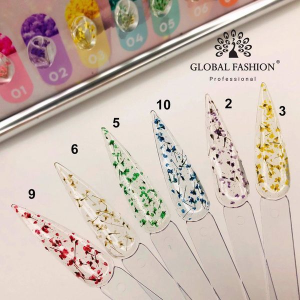 Гель-краска с сухоцветами Global Fashion Flower Gel 03, 5 г 14246 фото
